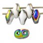 SuperDuo 5x2mm Opaque White - Vitral aprx 10gm Czech glass 2-hole beads Color V0300