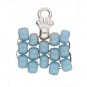 Cymbal Pilos 8/0 Bead Ending AntIque Silver Plate, bag of 6