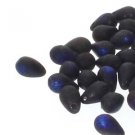 6x9mm ETCH JET AZURO DROP, aprx 20 beads