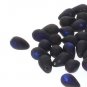 6x9mm ETCH JET AZURO DROP, aprx 20 beads