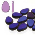 TEARDROP 9x11mm JET FULL AZURO, aprx 30 beads