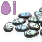 TEARDROP 9x11mm JET LASER SKULL, aprx 30 beads