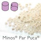 Minos 2.5x3mm PASTEL WHITE ˜5gm, ˜108 Czech glass beads par Puca