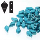 Kite 9x5mm 2 hole bead AQUA METALUST, aprx 10gm 9523980-24206