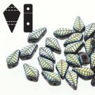 Kite 9x5mm 2 hole bead JET LASER LEAF, aprx 10gm 9523980-28703LA