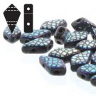 Kite 9x5mm 2 hole bead JET LASER SNAKESKIN, aprx 10gm 9523980-28703SS