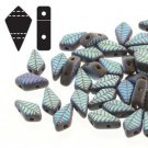 Kite 9x5mm 2 hole bead JET LASER LEAF MATTE, aprx 10gm 9523980-28773LA