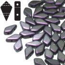 Kite 9x5mm 2 hole bead Kite POLYCHROME BLACK RASPBERRY, aprx 10gm 9523980-94101