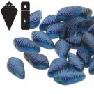 Kite 9x5mm 2 hole bead INDIGO LASER FEATHER, aprx 10gm 9562010-22203F