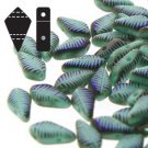 Kite 9x5mm 2 hole bead Turquoise LASER FEATHER, aprx 10gm 9563120-22203F