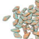 Kite 9x5mm 2 hole bead COPPER SPLASH TURQUOISE GREEN, aprx 10gm 9563130-94412