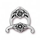 TierraCast Toggle Clasp Set, Floral, Silver Plated metal