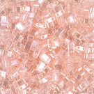 1/2 Tila 2 hole aprx 8gm Czech Glass 5mm beads Half Tila, Light Rose Luster, pink, color 365