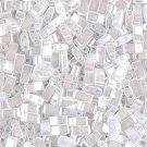 1/2 Tila 2 hole aprx 8gm Czech Glass 5mm beads Half Tila,  White Pearl, color 420