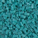 1/2 Tila 2 hole aprx 8gm Czech Glass 5mm beads Half Tila, Opaque Turquoise Green color 412