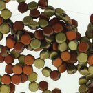 Honeycomb 6mm Jet Matte California Gold appr 30 beads
