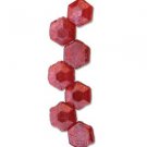Honeycomb Jewel 6mm Chiseled Ruby Luster, appr 30 beads