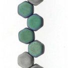 Honeycomb 6mm Glittery Matte Silver, apprx 30 beads