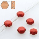 Honeycomb 6mm Chalk Lava Red appr 30 beads