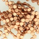 Honeycomb 6mm Matte Metallic Copper appr 30 beads