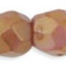 Firepolish 3mm: Luster Opaque Rose Gold Topaz aprx 50 Czech glass beads color P65491