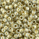 TOHO Round 15/0: Gold-Lined Crystal Czech glass beads color 989