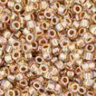 TOHO - Round 15/0: Gold-Lined Rainbow Crystal Czech glass beads color 994