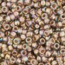 TOHO Round 15/0: Gold-Lined Rainbow Black Diamond Czech glass beads color 999