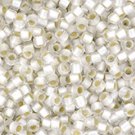 TOHO - Round 15/0: PermaFinish - Silver-Lined Frosted Crystal Czech glass beads color PF21F