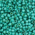 TOHO Round 15/0: PermaFinish - Frosted Galvanized Turquoise Czech glass beads color PF578F