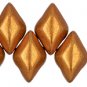GEMDUO 8x5mm ColorTrends Saturated Metallic Russet Orange, aprx 8gm Czech glass beads color 06B06