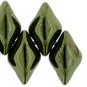 GEMDUO 8x5mm ColorTrends Metallic Green, aprx 8gm Czech glass beads color B14495