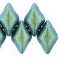 GEMDUO 8x5mm ColorTrends Polychrome - Aqua Teal, aprx 8gm Czech glass beads color 94104