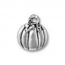 Pumpkin Charm Antiqued Silver Plate Double Sided Made in USA by TierraCast