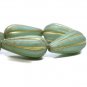 11x22mm Melon Drop Mint Green with a Gold Wash 6 Czech Glass Beads