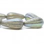 22x11mm Melon Drop Grey with a Silver, AB and Mercury Finish 10 Czech Glass Beads