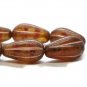 8x15mm Melon Drop Pale Yellow and Crimson with a Picasso Finish and Copper Wash 10 Czech Glass Beads
