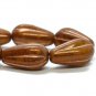 8x15mm Melon Drop Yellow Gold with a Gold Finish and Copper Wash 10 Czech Glass Beads