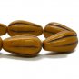 8x15mm Melon Drop Yellow Gold with a Brown Wash 10 Czech Glass Beads