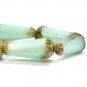 9x20mm Faceted Dangle Drop Matte Mint & Transparent Glass w Picasso & Bronze Finish 6 Czech Beads