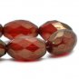 8x12mm Faceted Oval Ruby Red with a Gold Luster 12 Czech Glass Beads