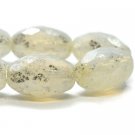 12x8mm Faceted Opal White with AB and Mercury Finish 12 Czech Glass Beads