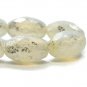 12x8mm Faceted Opal White with AB and Mercury Finish 12 Czech Glass Beads