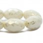 12x8mm Faceted Oval White with a Mercury Finish Czech Glass Beads