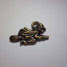 Flying Witch Double Sided Charm Made in USA by TierraCast, Coven Halloween