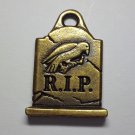 Gravestone Nevermore Raven Double Sided Charm Grave Stone by TierraCast, Halloween  Poe
