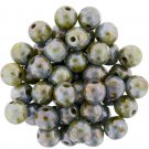 Round Beads 6mm Luster Opaque Green color P65431 Czech glass
