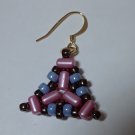 Beading Kit Earrings design by Nela Kabelova, Ava Earrings Beadwork Chocolate Cherry Blues Colorway