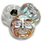18mm Moon Face Button Transparent Glass AB Finish Czech Glass celestial night sky lunar luna