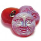 18mm Moon Face Button Transparent Glass AB Finish Czech Glass celestial night sky lunar luna